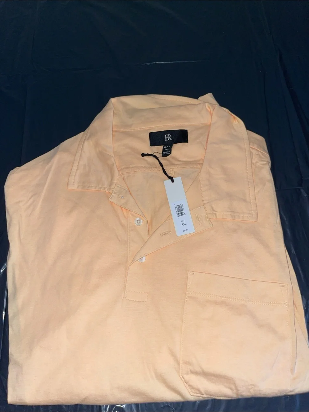Banana Republic Peach Short Sleeve Polo with Chest Pocket